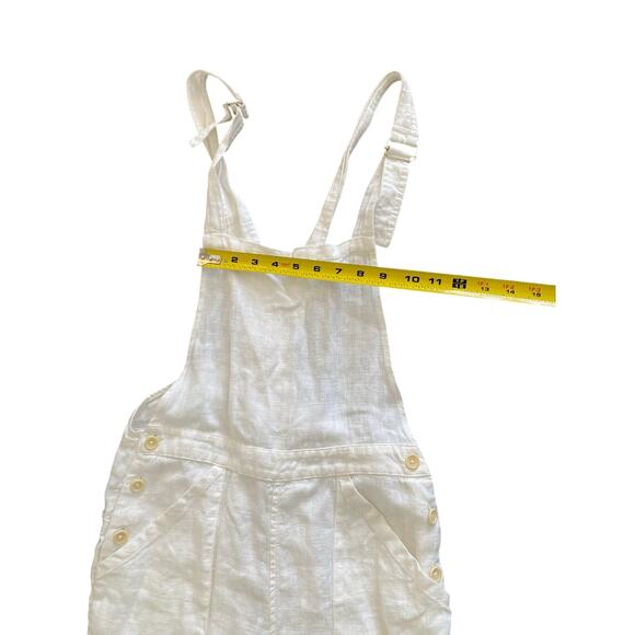 Lily Ashwell White Linen Slim Overalls Petite XXS Sustainable Minimalist Fairy - Picture 15 of 16